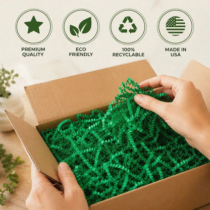 40 LB Green Crinkle Paper Shred