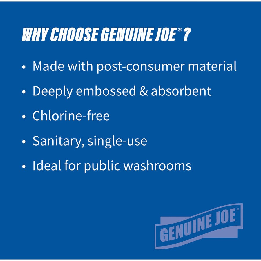 21100 Genuine Joe Multifold Towels, 1 Ply, 9.20" x 9.40" Sheet, White, 4000 per case — FREE SHIPPING*