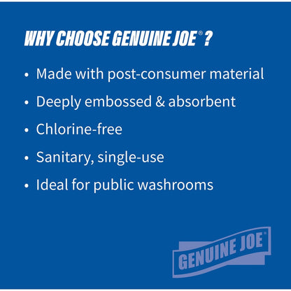 21100 Genuine Joe Multifold Towels, 1 Ply, 9.20" x 9.40" Sheet, White, 4000 per case — FREE SHIPPING*