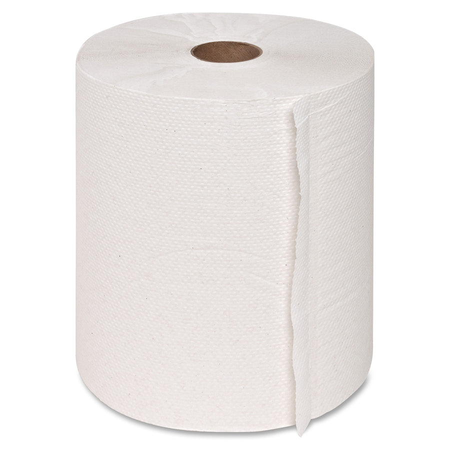 22700 Genuine Joe® Universal Hard Wound Roll Towel, White, 800' roll, 6 per case — FREE SHIPPING*