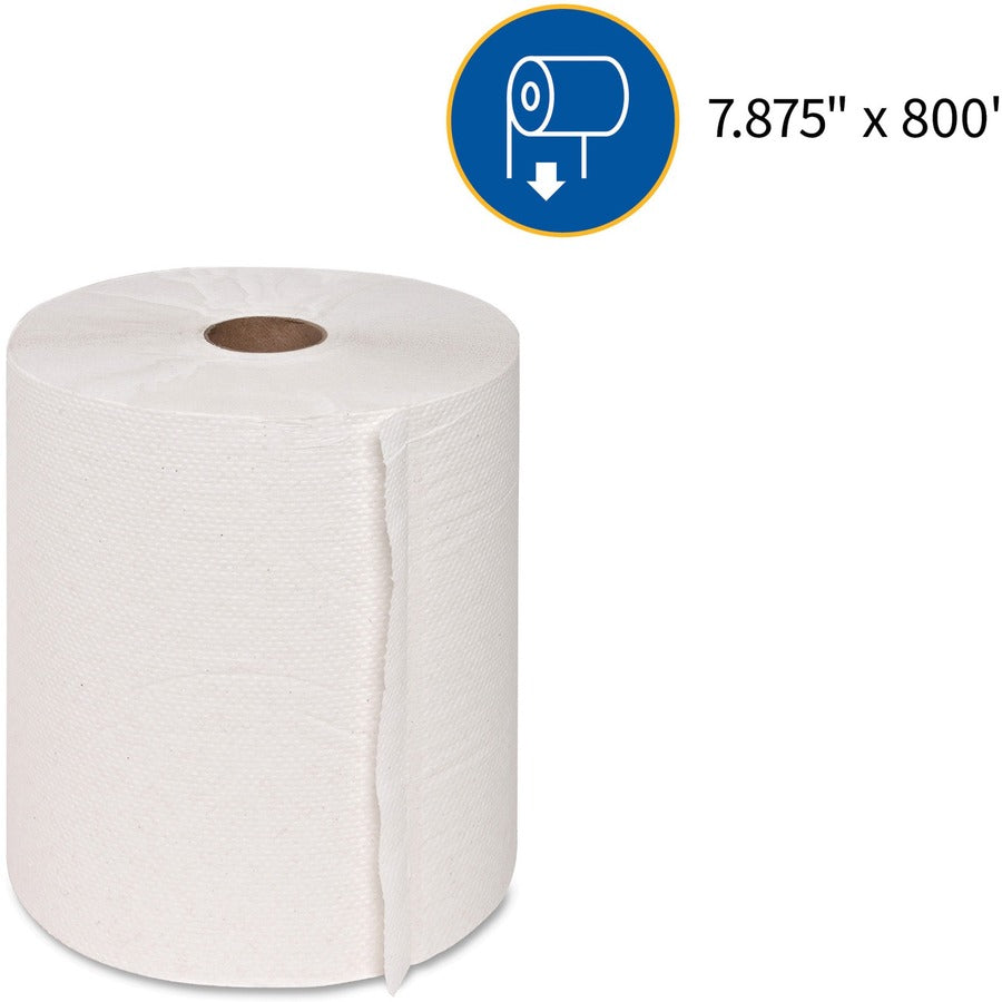 22700 Genuine Joe® Universal Hard Wound Roll Towel, White, 800' roll, 6 per case — FREE SHIPPING*