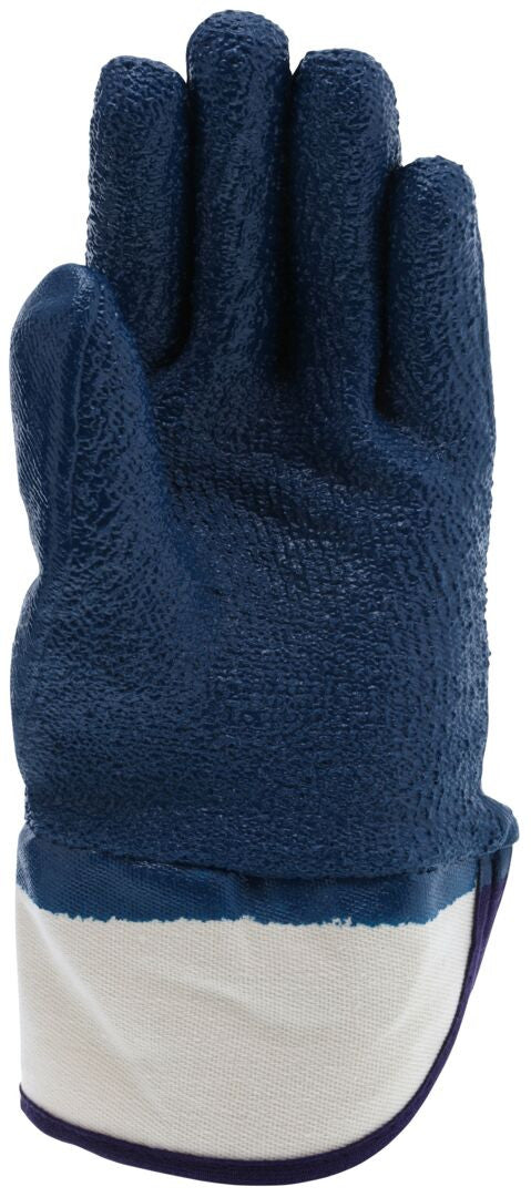 9761R MCR Safety Predator® Fully Rough Nitrile Coated Work Gloves w/Safety Cuff, ANSI Cut: A3, Jersey Lined, Treated with ActiFresh®, Blue/White, 6 dozen per case — FREE SHIPPING*