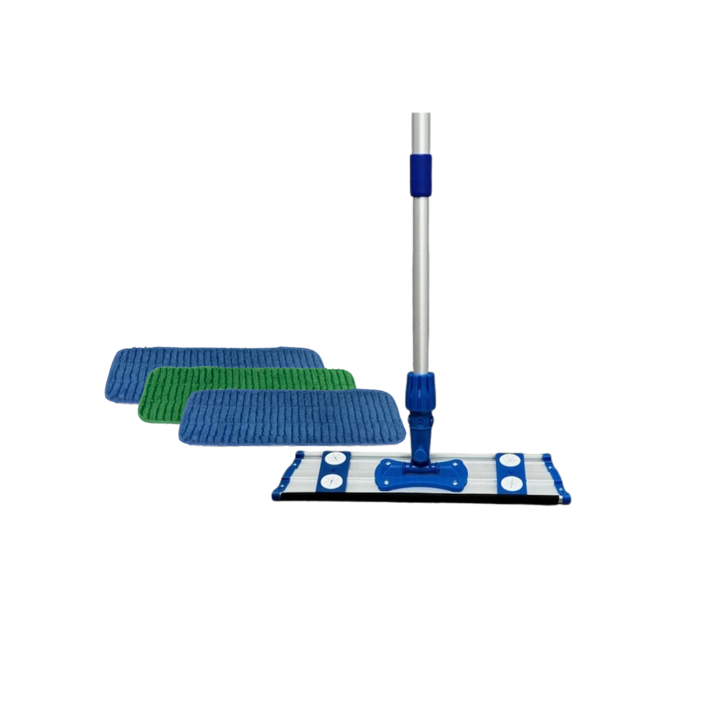 176618 Better Brush Microfiber Scrubbing Mop Kit - 17" Green & Blue Scrub Strip Pads, Frame and Telescopic Handle — FREE SHIPPING*