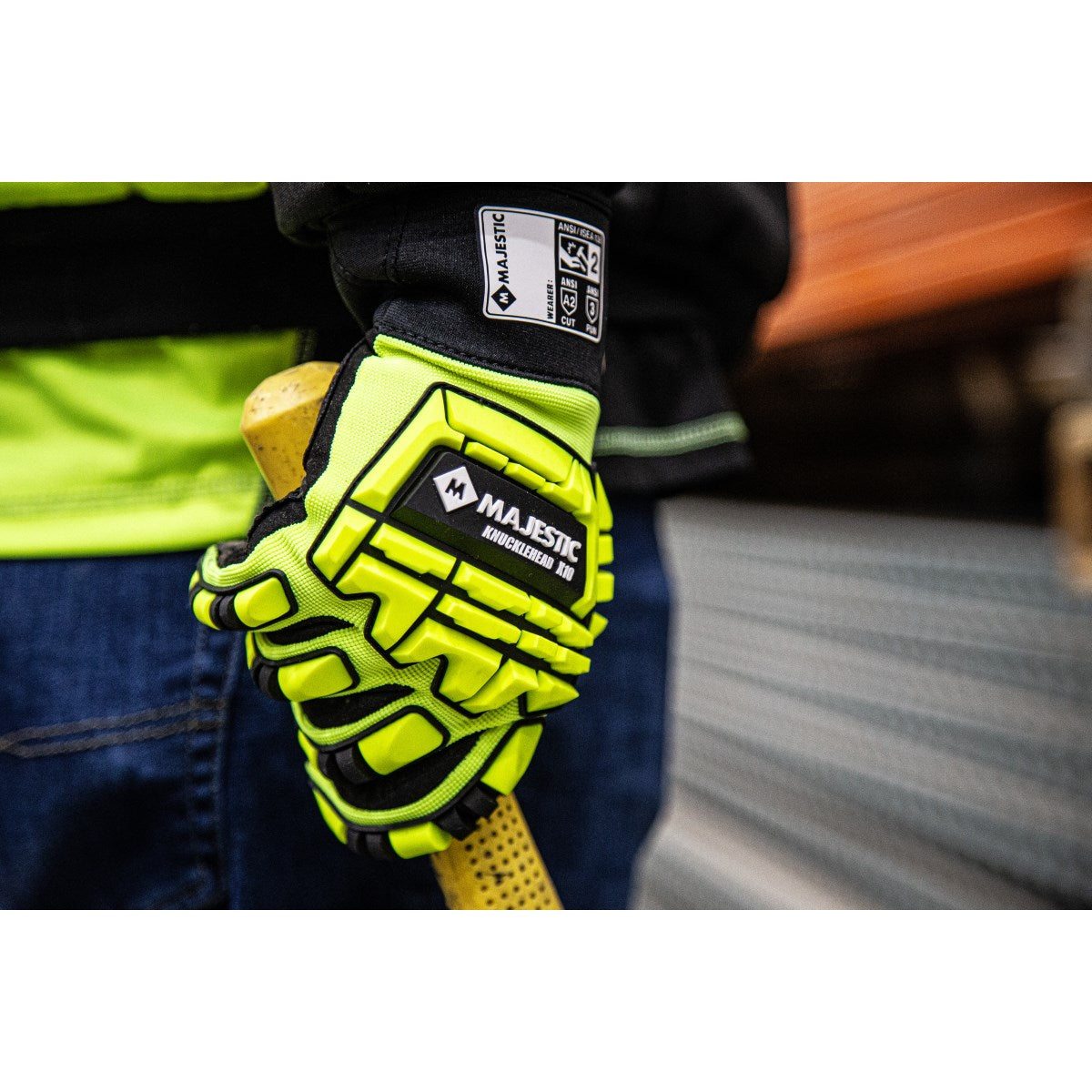21242HY Majestic Knucklehead X10 Armor Skin™ Mechanics Glove — 12 Pairs or 72 Pairs — FREE SHIPPING*