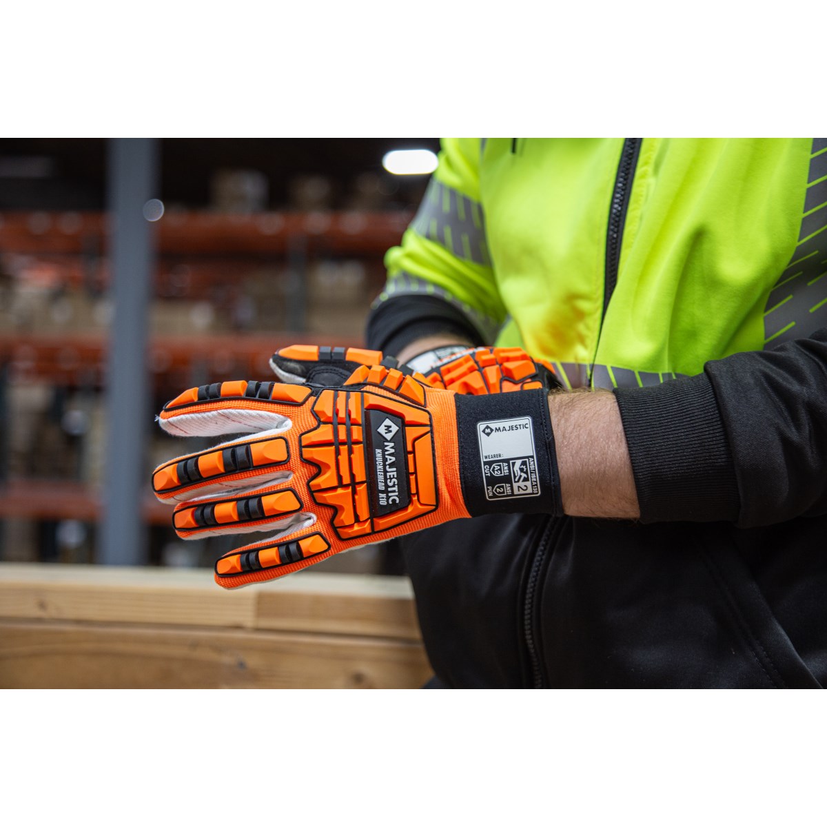 21262HO Majestic Knucklehead Driller Mechanics Glove w Cotton Palm — 12 Pairs or 72 Pairs — FREE SHIPPING*