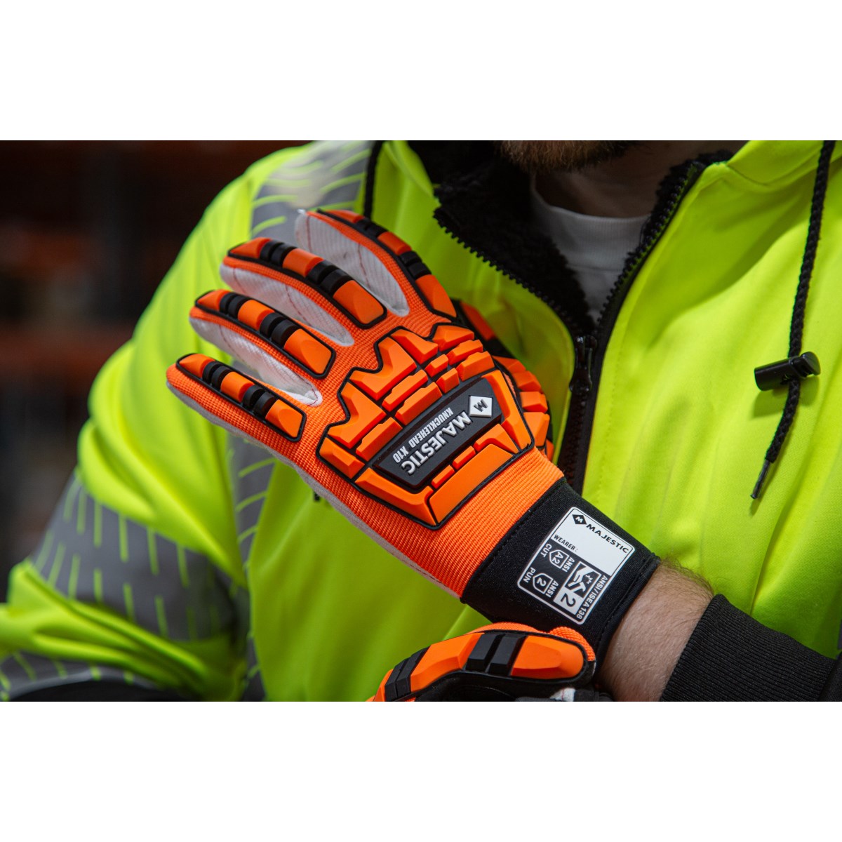 21262HO Majestic Knucklehead Driller Mechanics Glove w Cotton Palm — 12 Pairs or 72 Pairs — FREE SHIPPING*