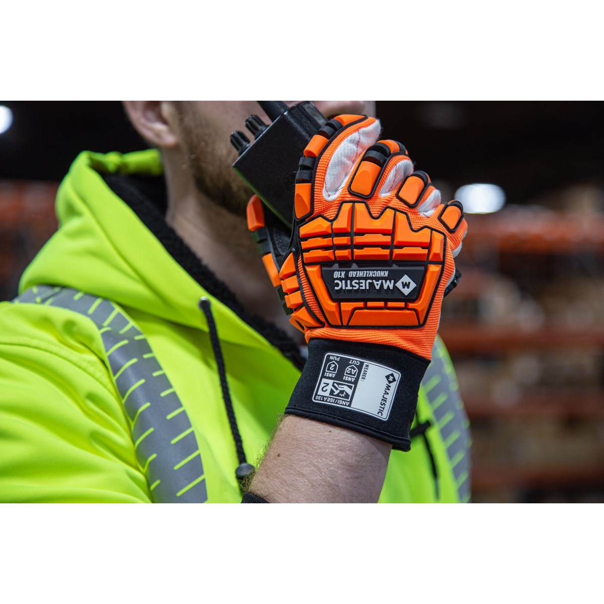 21262HO Majestic Knucklehead Driller Mechanics Glove w Cotton Palm — 12 Pairs or 72 Pairs — FREE SHIPPING*