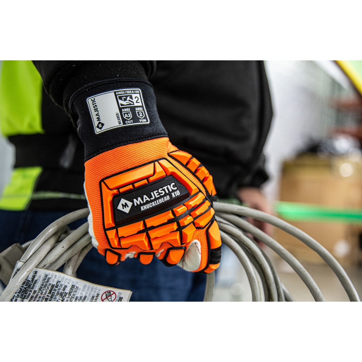 21262HO Majestic Knucklehead Driller Mechanics Glove w Cotton Palm — 12 Pairs or 72 Pairs — FREE SHIPPING*