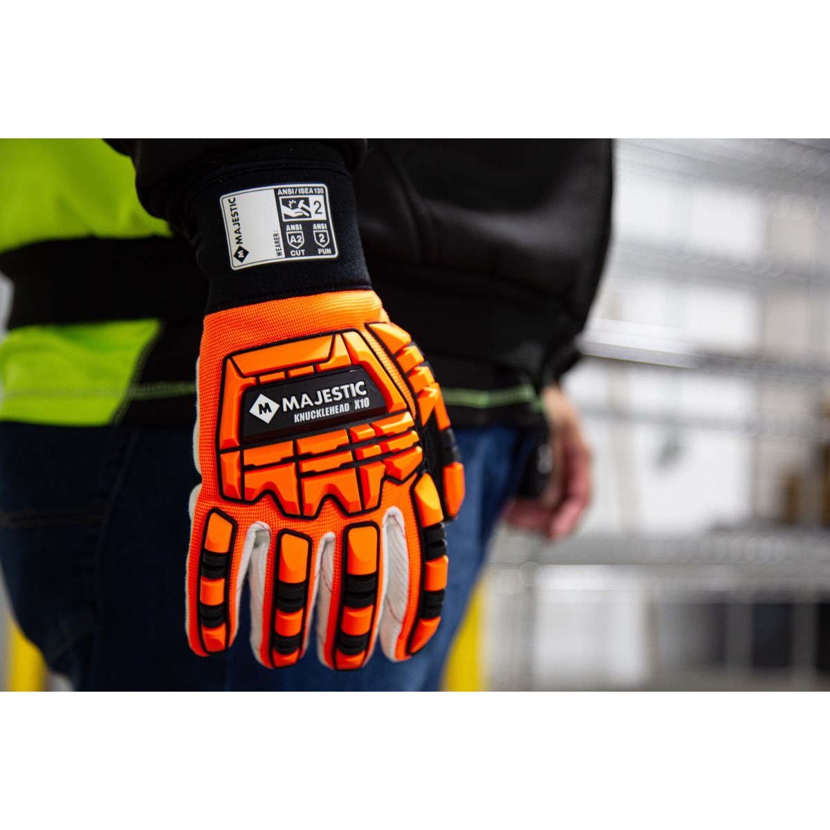 21262HO Majestic Knucklehead Driller Mechanics Glove w Cotton Palm — 12 Pairs or 72 Pairs — FREE SHIPPING*