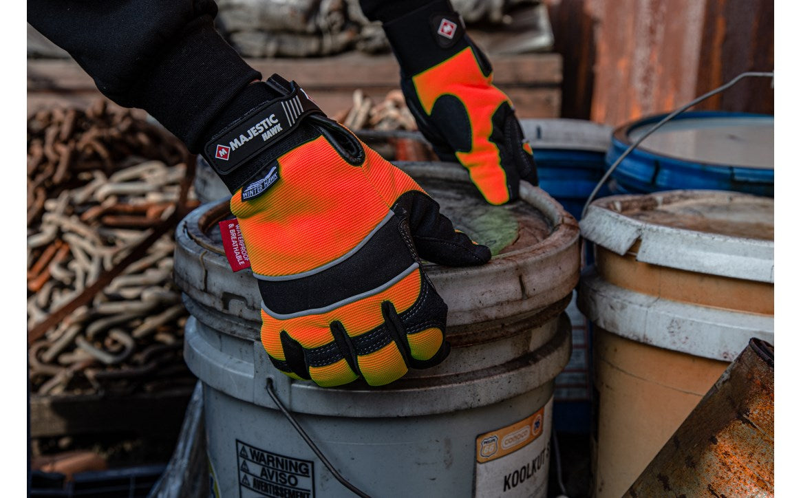 2145HOH Majestic Winter Lined Mechanics Glove with Hi-Viz Knit Back — 12 Pairs or 72 Pairs — FREE SHIPPING*