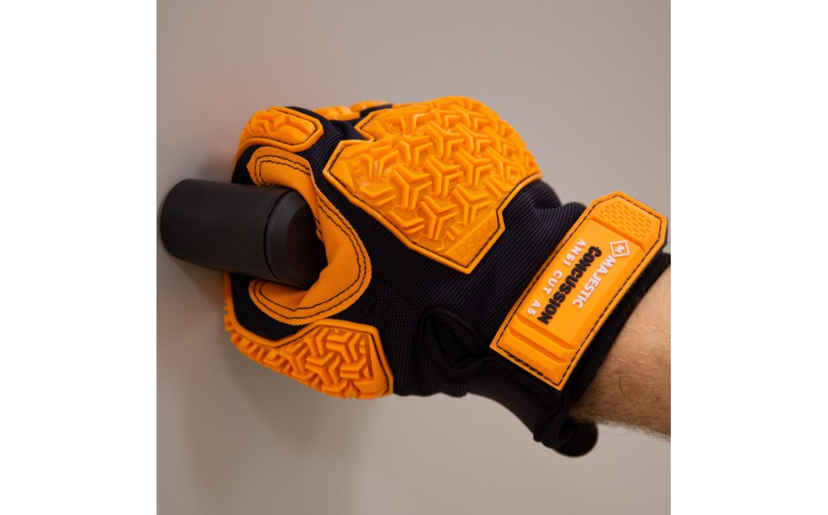 21475BK Majestic Knucklehead Cut Resistant Mechanics Glove with D3O® Impact Protection & Palm Padding, ANSI Impact 2, ANSI Puncture 3 — 12 Pairs or 72 Pairs — FREE SHIPPING*
