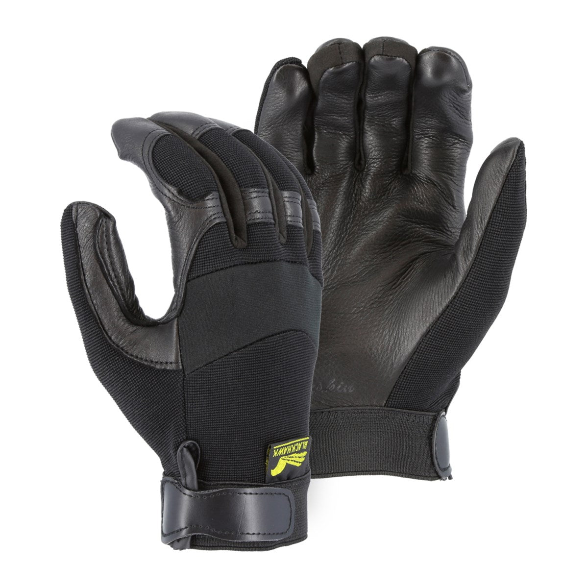 2151 Majestic Black Hawk Mechanics Glove with Deerskin Palm — 12 Pairs or 72 Pairs — FREE SHIPPING*