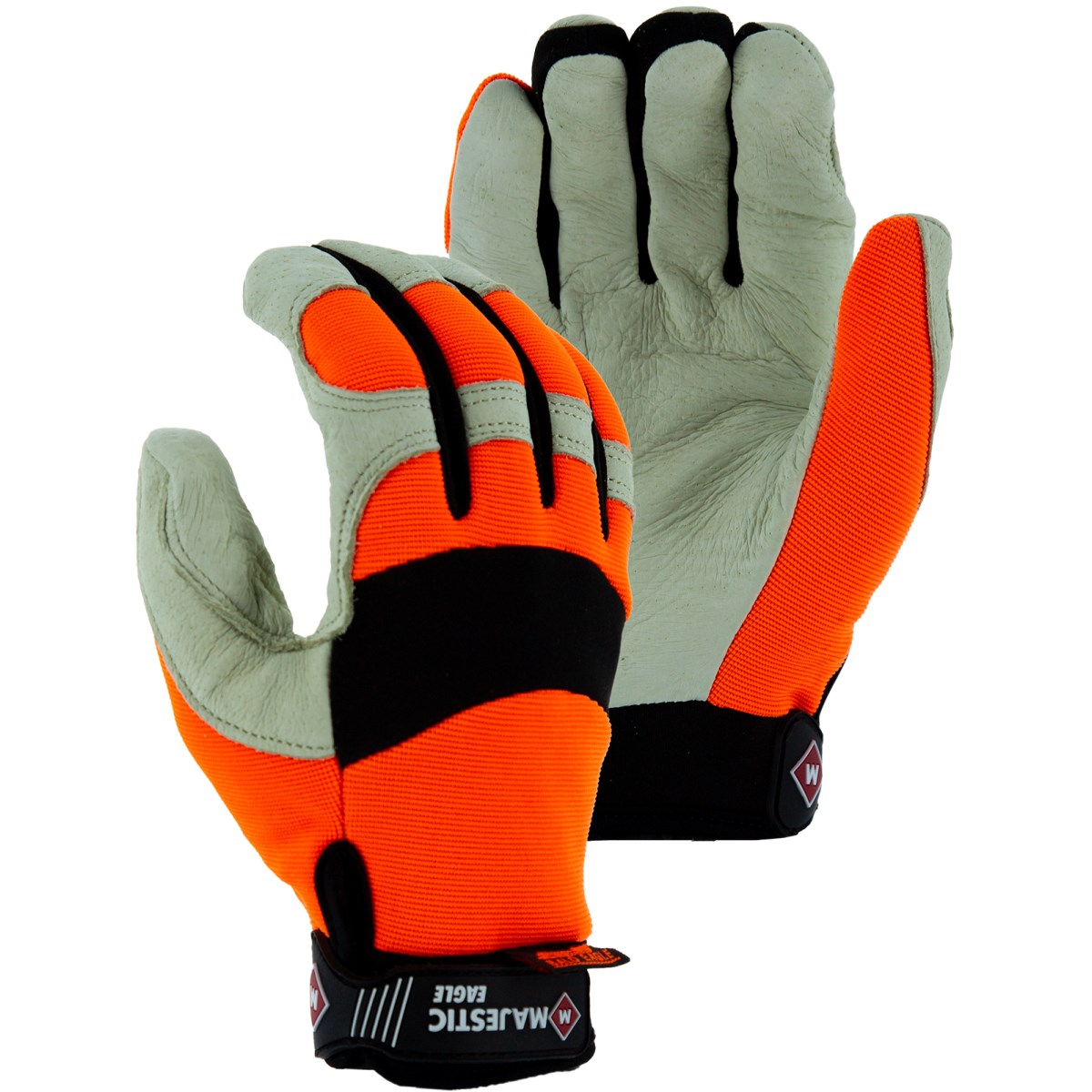 2152 Majestic Bald Eagle Mechanics Glove with Pigskin Palm — 12 Pairs or 72 Pairs — FREE SHIPPING*
