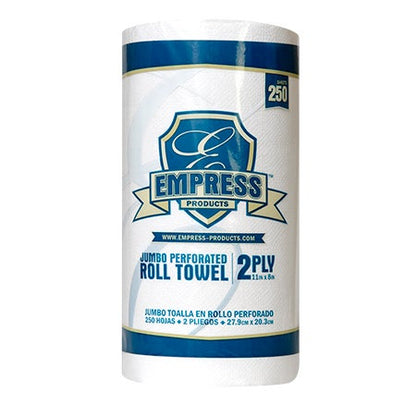 E212250 Empress Kitchen Roll Towel, 2 Ply, 8" x 11" Sheet, 250 Sheets/Roll - 12 rl/cs