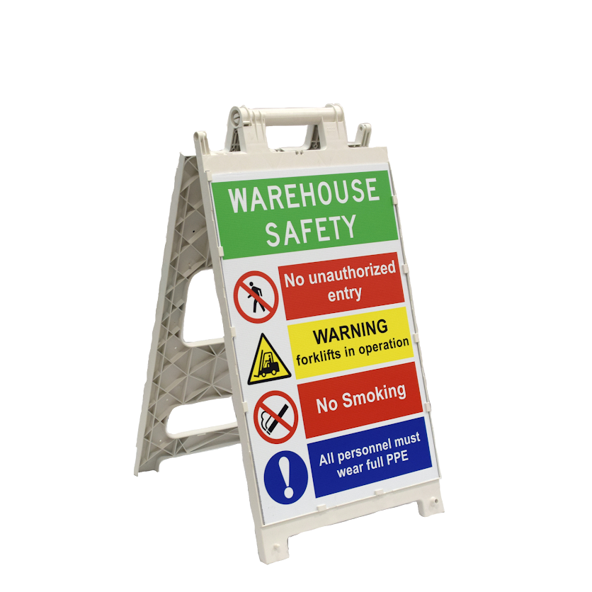 CORTINA 24 x 36 Fold Flat Plastx FF HD Barricade with Sign, Choose Your Sign