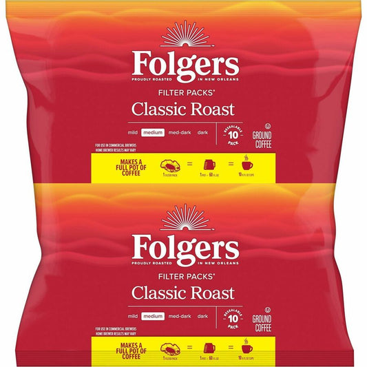 Folgers® FILTER PACK Classic Roast Ground Coffee, Medium Roast - 40/cs