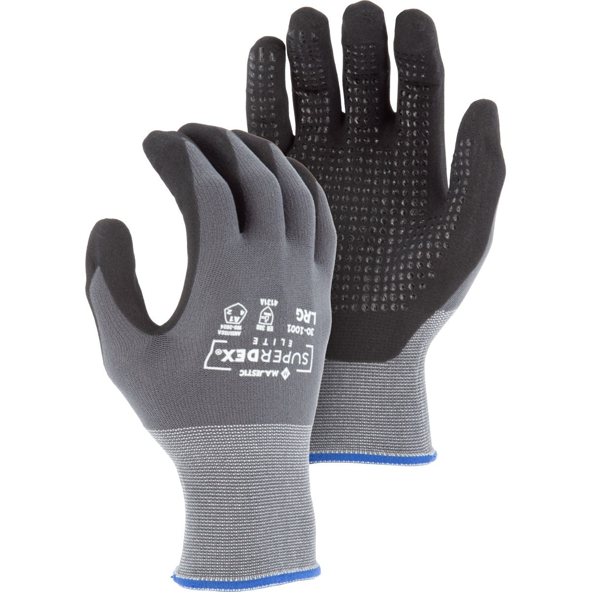 30-1001 Majestic Premium Foam Nitrile Palm with Dots on Nylon/Spandex Liner — 12 Pairs or 144 Pairs — FREE SHIPPING*