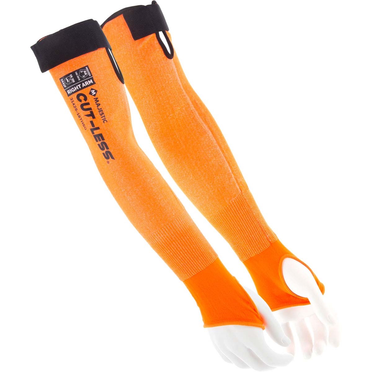 31426-18THSO Majestic Cut-less Korplex Cut Resistant Sleeve with Velcro Closure, ANSI A6 — 1 Pair or 120 Pairs — FREE SHIPPING*