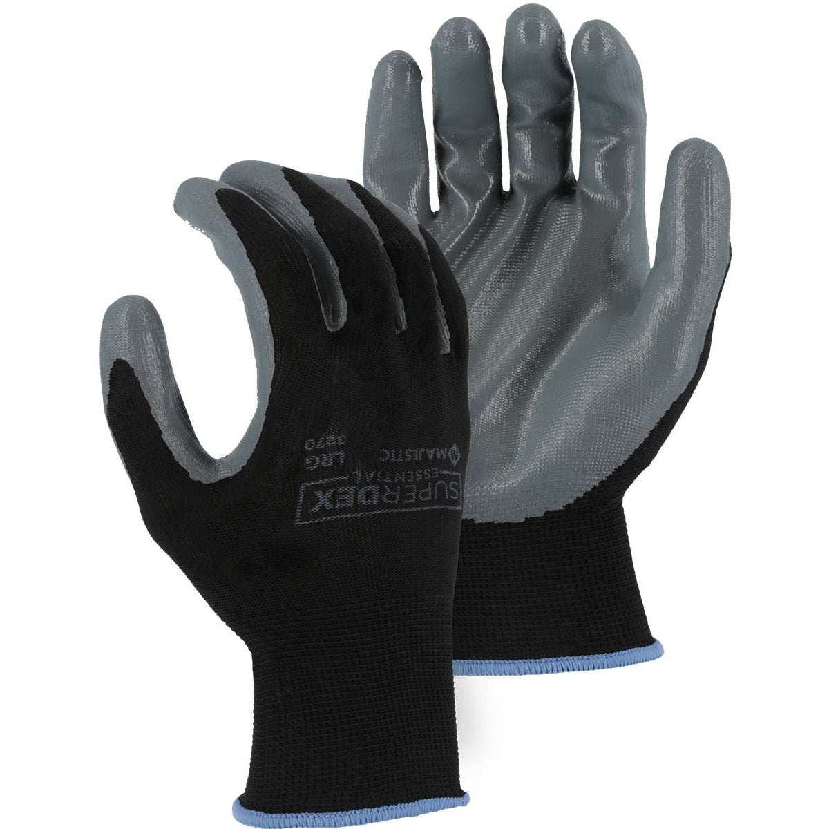 3270 Majestic SuperDex® Gray Nitrile Palm Dipped Glove — 12 Pairs or 144 Pairs — FREE SHIPPING*