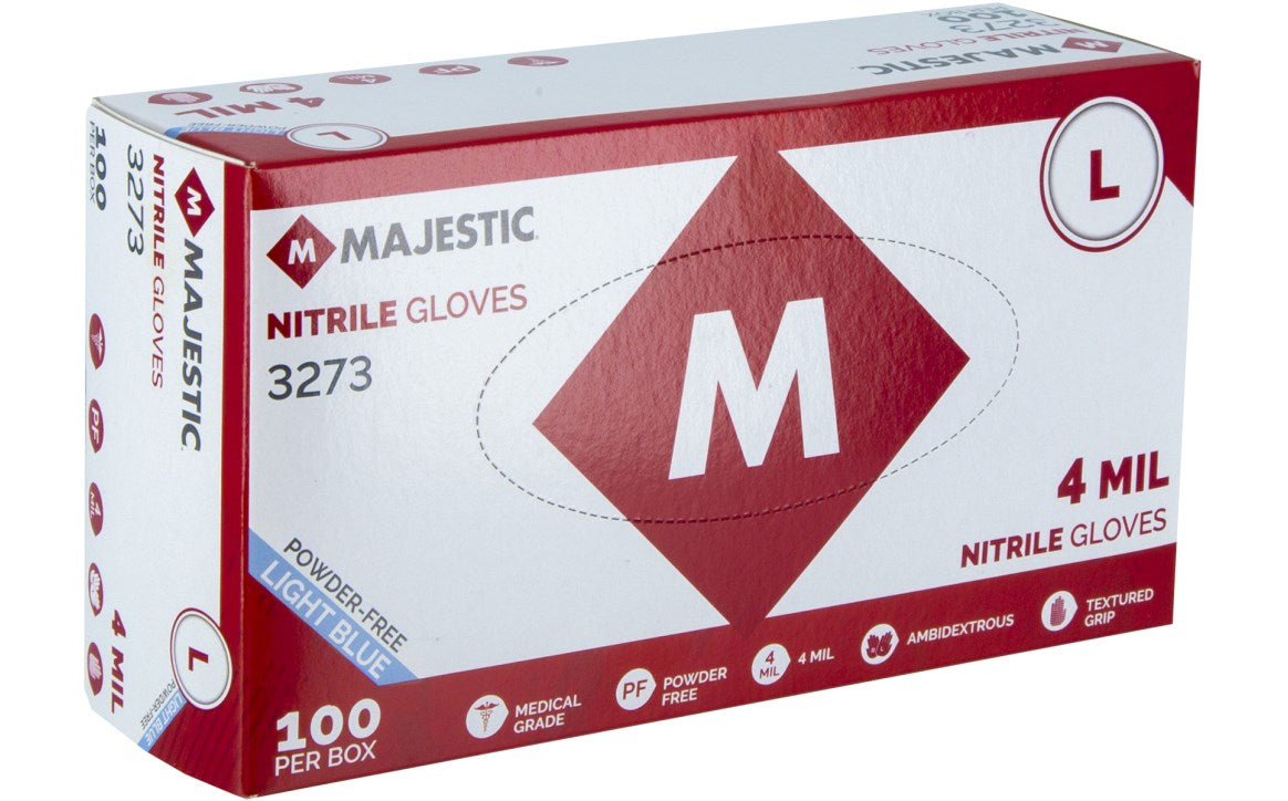 3273 Majestic Disposable Industrial Grade 4 MIL Nitrile Glove — 1 Box or 10 Boxes — FREE SHIPPING*