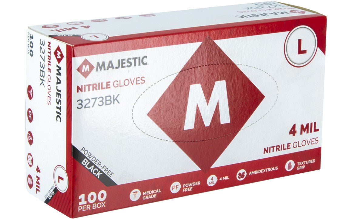 3273BK Majestic Disposable Industrial Grade 4 MIL Nitrile Glove — 1 Box or 10 Boxes — FREE SHIPPING*