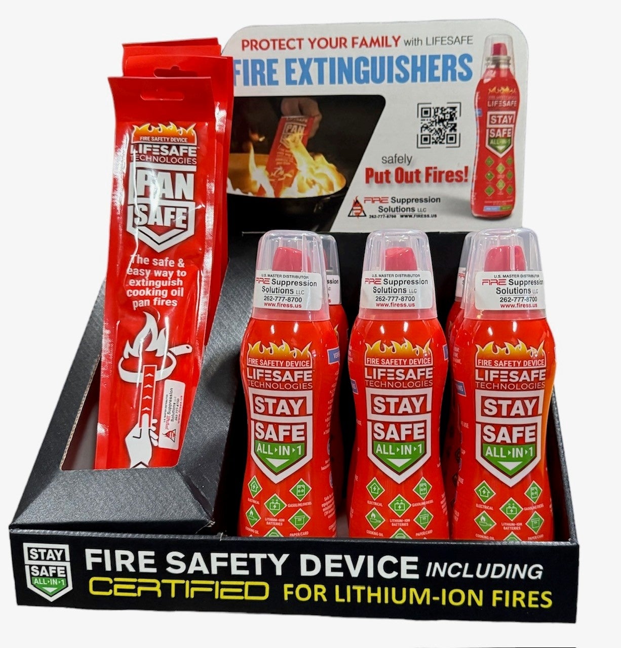 PanSafe Fire Safety Device, The Safe & Easy Way to Extinguish Cooking Oil Pan Fires