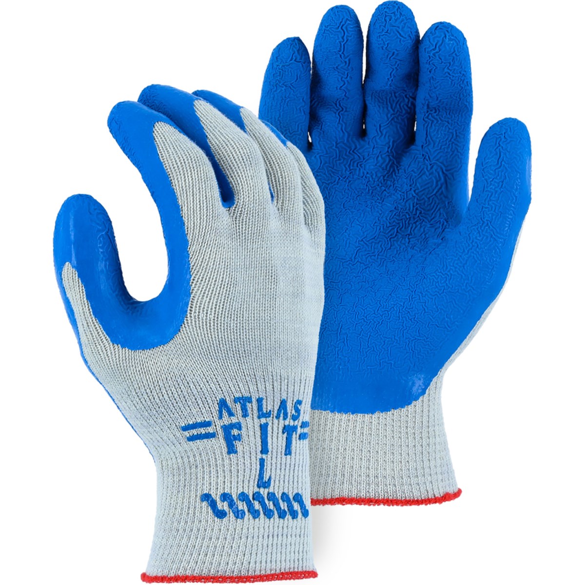 3385RG Majestic Atlas® Wrinkled Latex Coated Glove on Knit Liner — 12 Pairs or 144 Pairs — FREE SHIPPING*