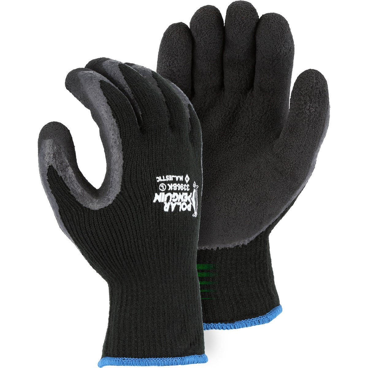 3396BK Majestic Polar Penguin® Winter Lined Glove w Foam Latex Palm — 12 Pairs or 144 Pairs — FREE SHIPPING*