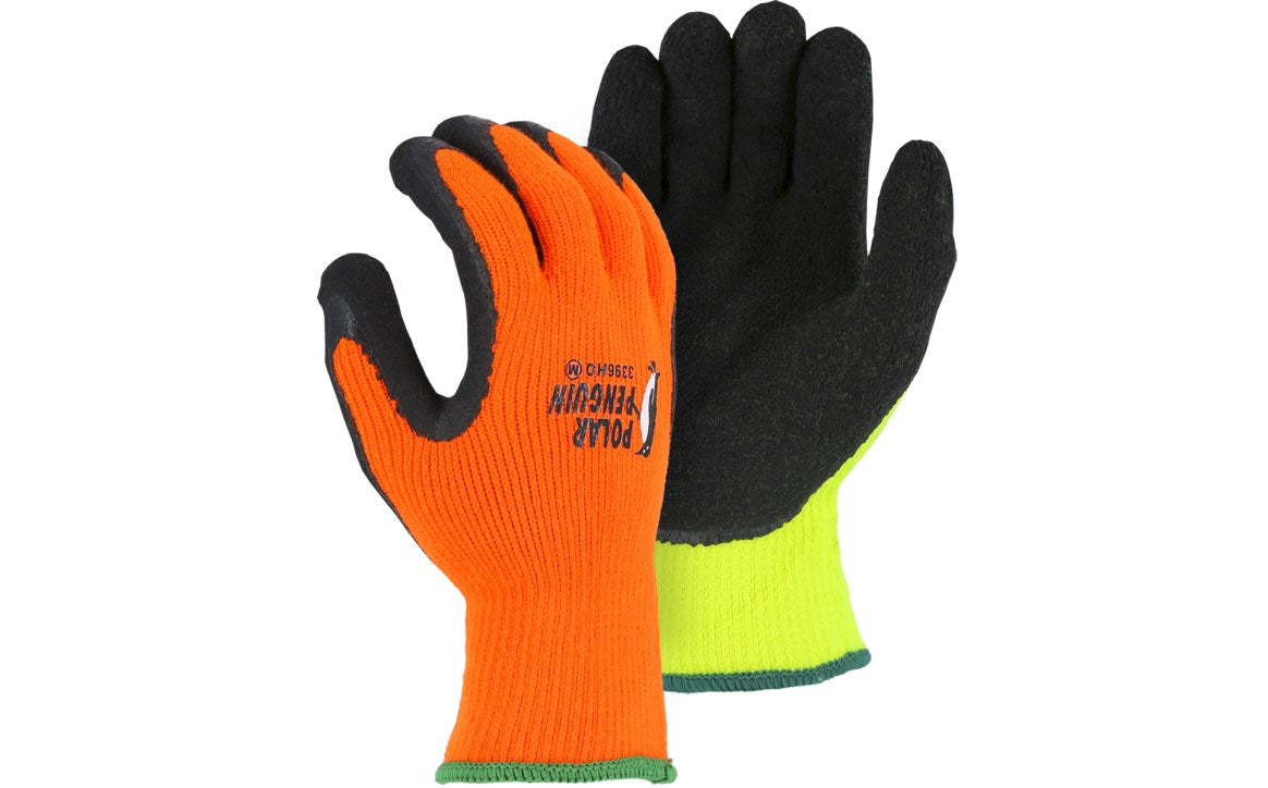 3396BK Majestic Polar Penguin® Winter Lined Glove w Foam Latex Palm — 12 Pairs or 144 Pairs — FREE SHIPPING*