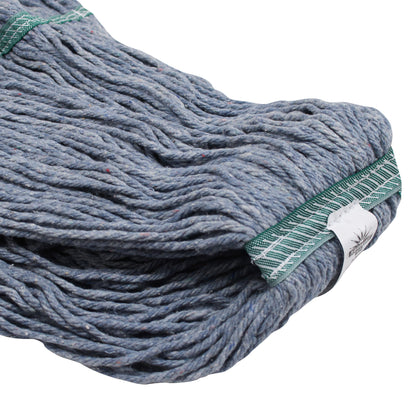 Performance Plus™ Blue Blended Wet Mop, Narrow Headband, Looped End, Medium - 12/cs