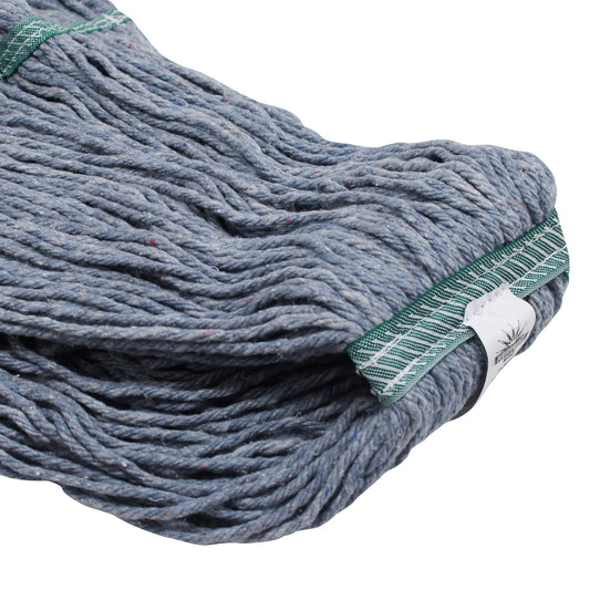 Performance Plus™ Blue Blended Wet Mop, Narrow Headband, Looped End, Medium - 12/cs