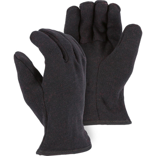 3421 Majestic Brown Jersey Glove in Red Fleece Lined Jersey — 12 Pairs or 120 Pairs — FREE SHIPPING*