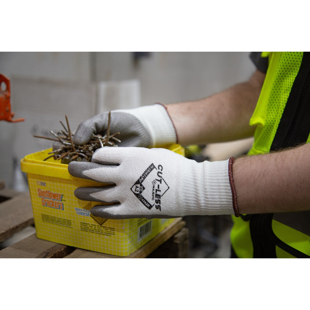 35-1306 Majestic Cut-Less® Knit Glove w Polyurethane Palm — 12 Pairs or 120 Pairs — FREE SHIPPING*