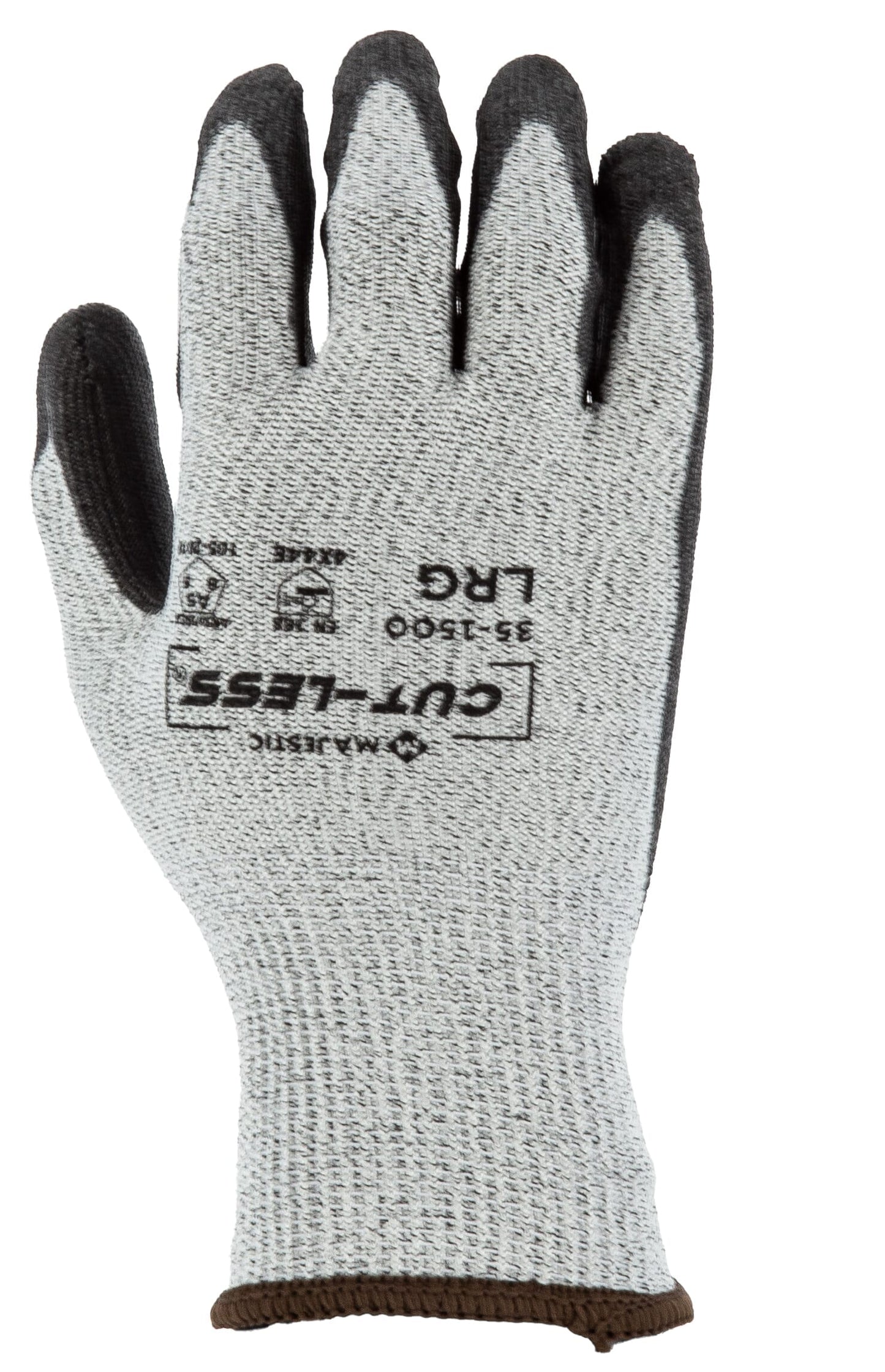 35-1500 Majestic Cut-Less Korplex Glove with Polyurethane Palm, 13g, ANSI A5 — 12 Pairs or 120 Pairs —  FREE SHIPPING*