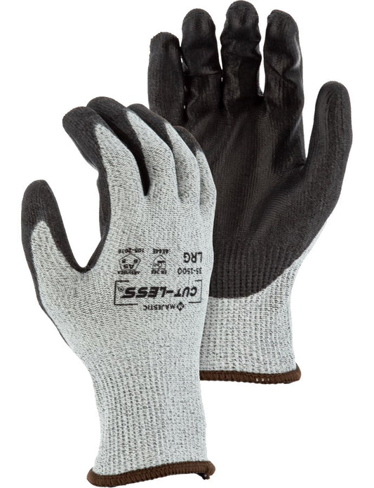 35-1500 Majestic Cut-Less Korplex Glove with Polyurethane Palm, 13g, ANSI A5 — 12 Pairs or 120 Pairs —  FREE SHIPPING*