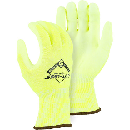 35-445Y Majestic Cut-Less Watchdog® Hi-Vis Knit w Polyurethane Palm — 12 Pairs or 120 Pairs — FREE SHIPPING*