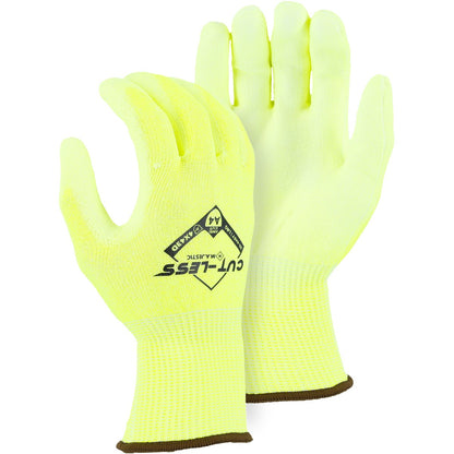 35-445Y Majestic Cut-Less Watchdog® Hi-Vis Knit w Polyurethane Palm — 12 Pairs or 120 Pairs — FREE SHIPPING*