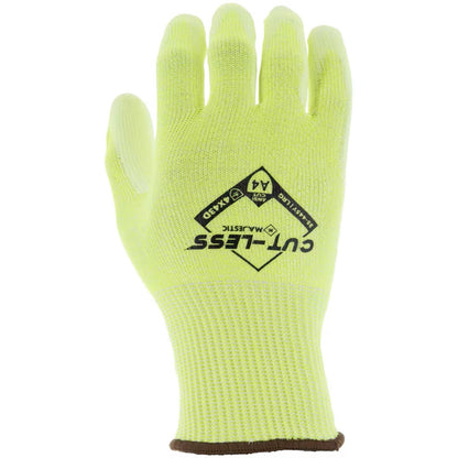 35-445Y Majestic Cut-Less Watchdog® Hi-Vis Knit w Polyurethane Palm — 12 Pairs or 120 Pairs — FREE SHIPPING*