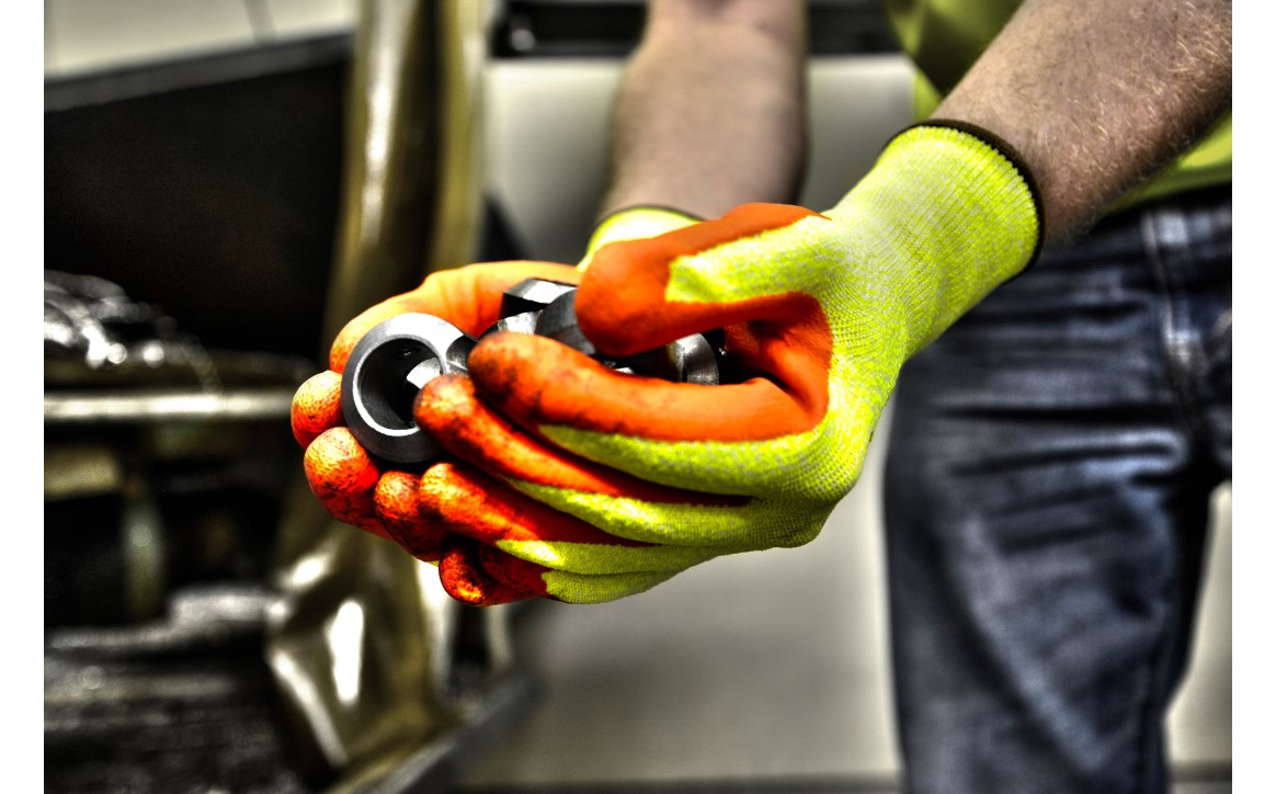 35-4565 Majestic Cut-Less Watchdog® Hi-Vis Knit w Foam Nitrile Palm — 12 Pairs or 120 Pairs — FREE SHIPPING*
