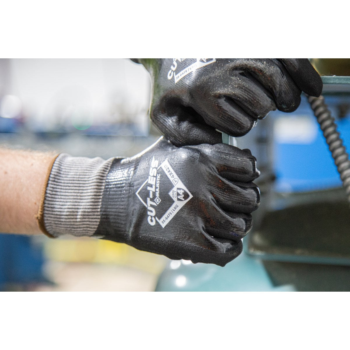 35-6475 Majestic Cut-Less w Sandy Nitrile Palm over Closed-Cell Nitrile — 12 Pairs or 120 Pairs — FREE SHIPPING*
