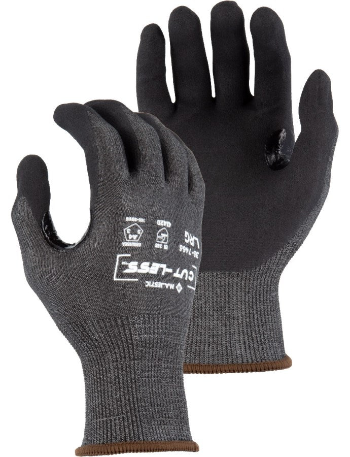 35-7465 Majestic Cut-Less Korplex Glove with Foam Nitrile Palm, 18g, ANSI A4 — 12 Pairs or 120 Pairs —  FREE SHIPPING*