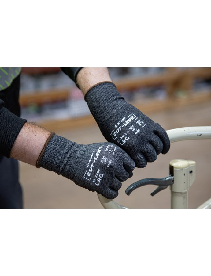 35-7465 Majestic Cut-Less Korplex™ Glove with Foam Nitrile Palm, 18-Gauge, ANSI CUT LEVEL A4, Black/Gray: 1/dz or 10/dz