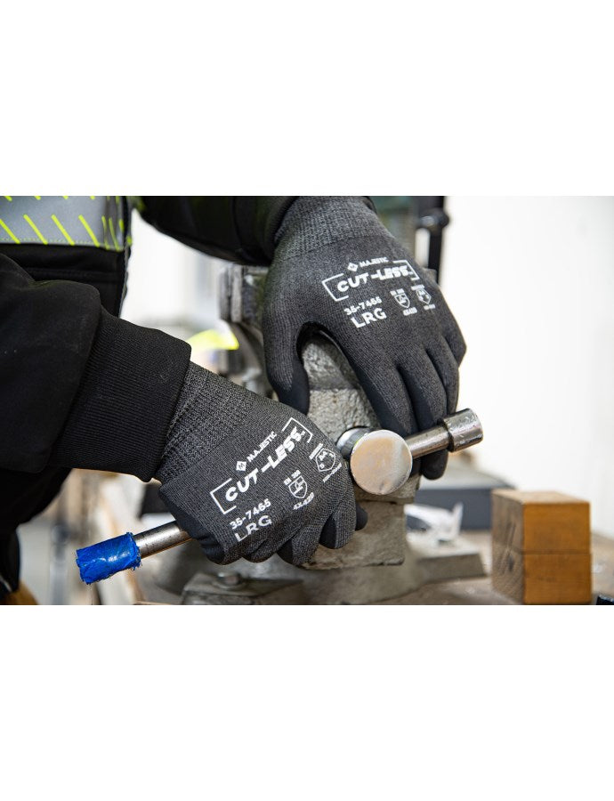 35-7465 Majestic Cut-Less Korplex Glove with Foam Nitrile Palm, 18g, ANSI A4 — 12 Pairs or 120 Pairs —  FREE SHIPPING*