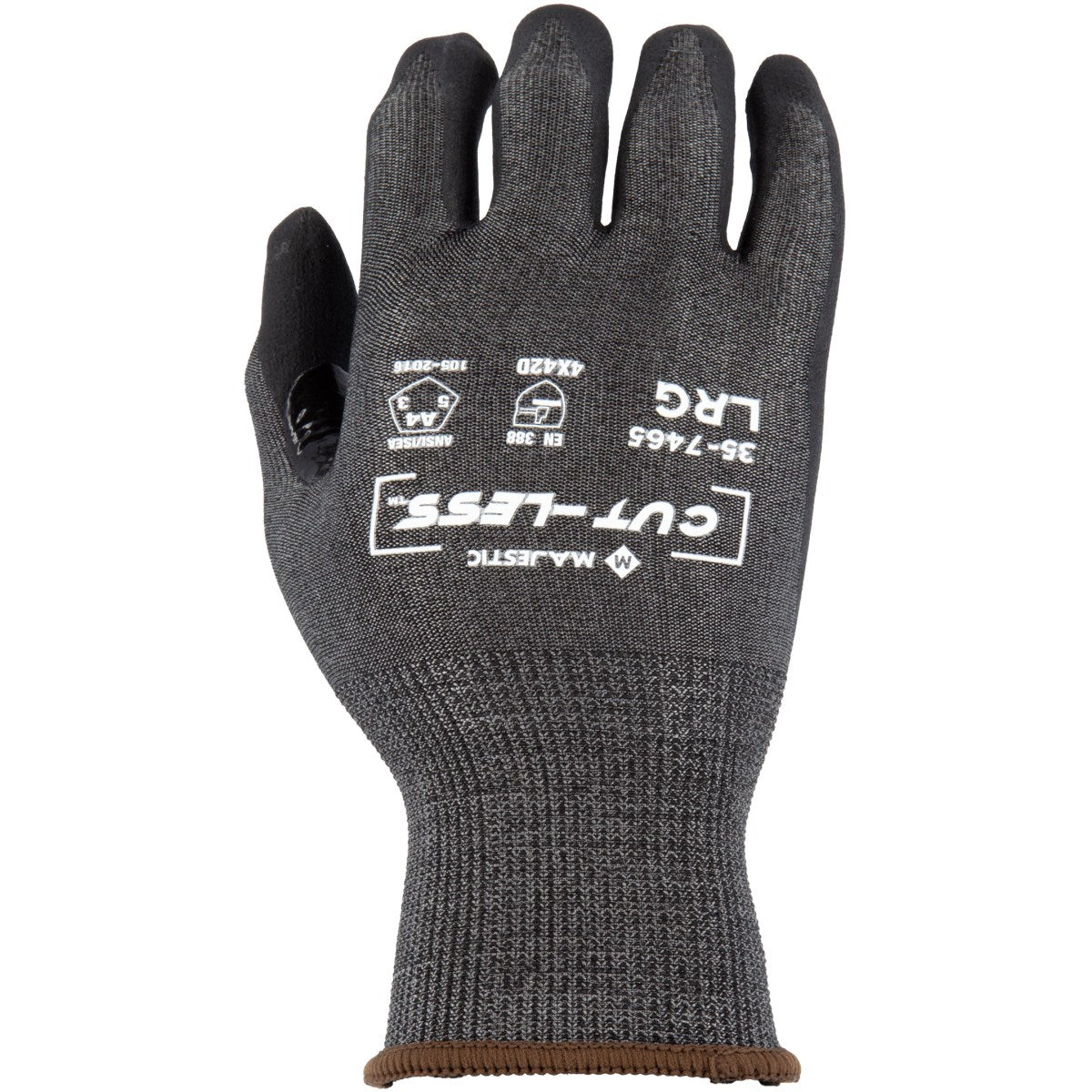 35-7465 Majestic Cut-Less Korplex™ Glove with Foam Nitrile Palm, 18-Gauge, ANSI CUT LEVEL A4, Black/Gray: 1/dz or 10/dz