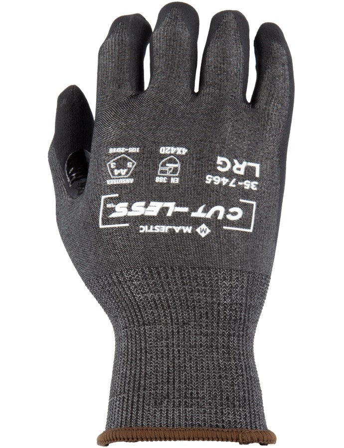 35-7465 Majestic Cut-Less Korplex Glove with Foam Nitrile Palm, 18g, ANSI A4 — 12 Pairs or 120 Pairs —  FREE SHIPPING*