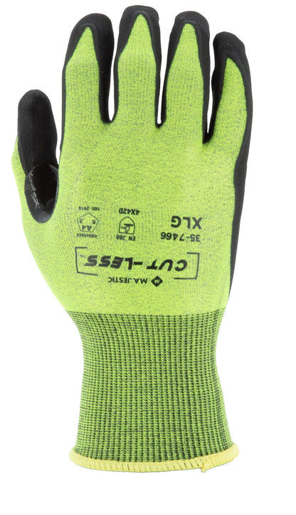 35-7466 Majestic Cut-Less Korplex Glove with Premium Foam Palm, 18g, ANSI A4 — 12 Pairs or 120 Pairs —  FREE SHIPPING*