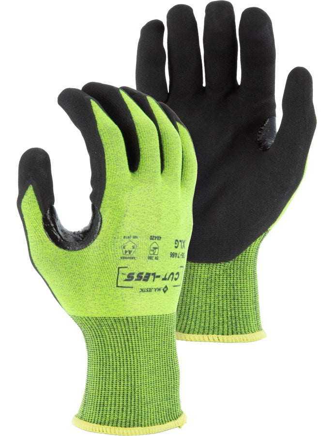 35-7466 Majestic Cut-Less Korplex Glove with Premium Foam Palm, 18g, ANSI A4 — 12 Pairs or 120 Pairs —  FREE SHIPPING*
