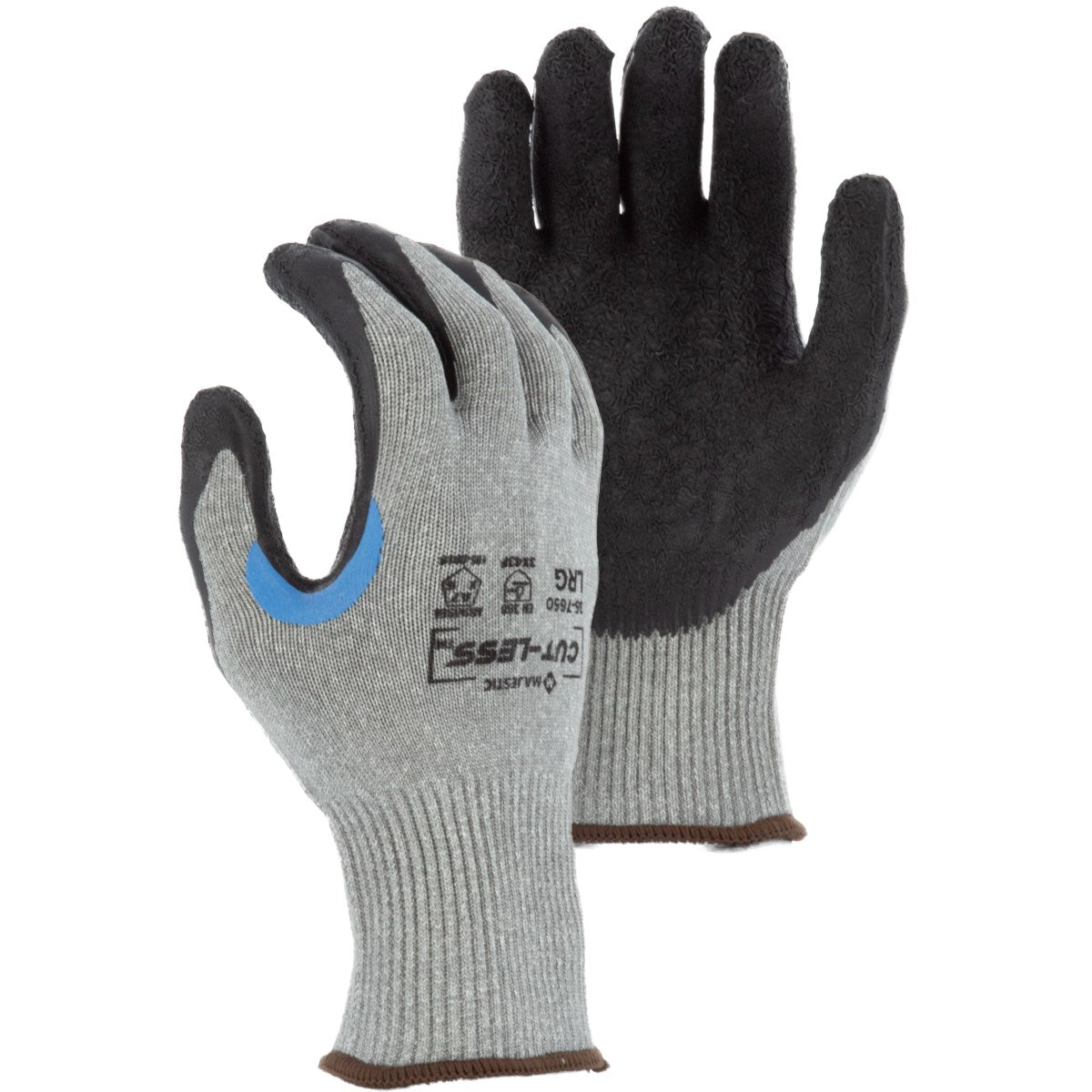 35-7650 Majestic Cut-Less Watchdog® Knit Glove With Crinkle Latex Palm — 12 Pairs or 120 Pairs — FREE SHIPPING*