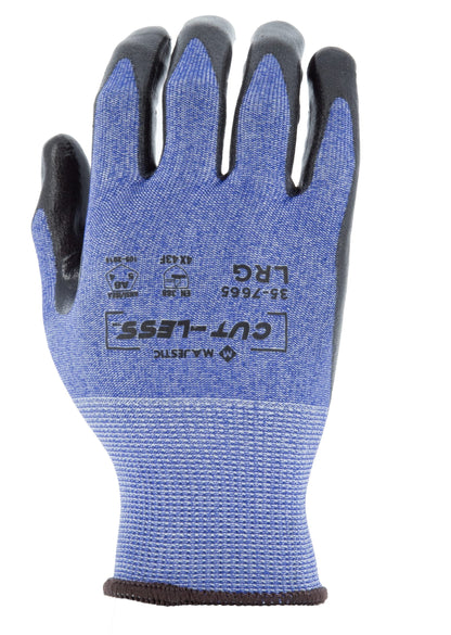 35-7665 Majestic Cut-Less Korplex Glove with Foam Nitrile Palm, 18g, ANSI A6 — 12 Pairs or 120 Pairs —  FREE SHIPPING*