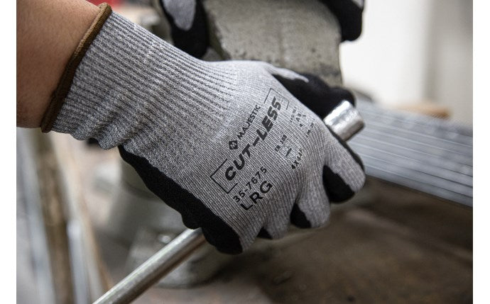 35-7675 Majestic Cut-Less Korplex Glove with Sandy Nitrile Palm, 13g, ANSI A9 — 12 Pairs or 120 Pairs —  FREE SHIPPING*